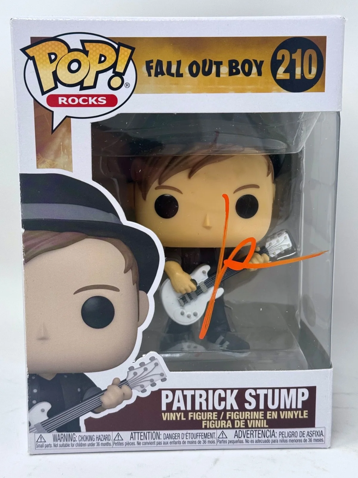 Patrick Stump Signed Fall Out Boy Autograph Funko Pop Rocks #210 Figure JSA COA, изображение 2