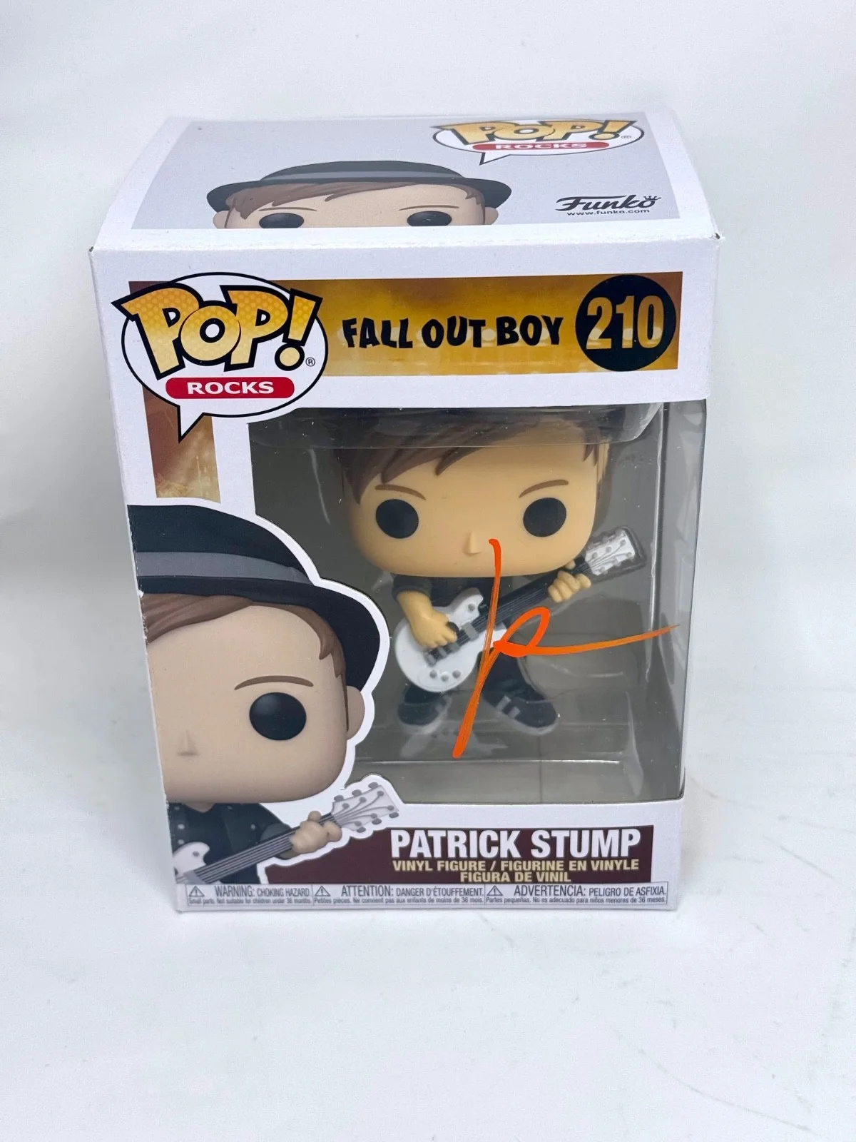 Patrick Stump Signed Fall Out Boy Autograph Funko Pop Rocks #210 Figure JSA COA, изображение 3