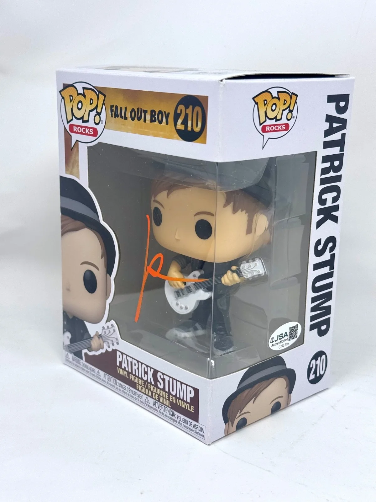 Patrick Stump Signed Fall Out Boy Autograph Funko Pop Rocks #210 Figure JSA COA, изображение 4