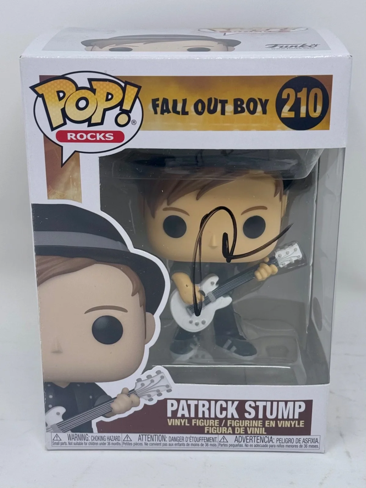 Patrick Stump Signed Autograph Fall Out Boy Funko Pop Rocks #210 Figure JSA COA, image 2