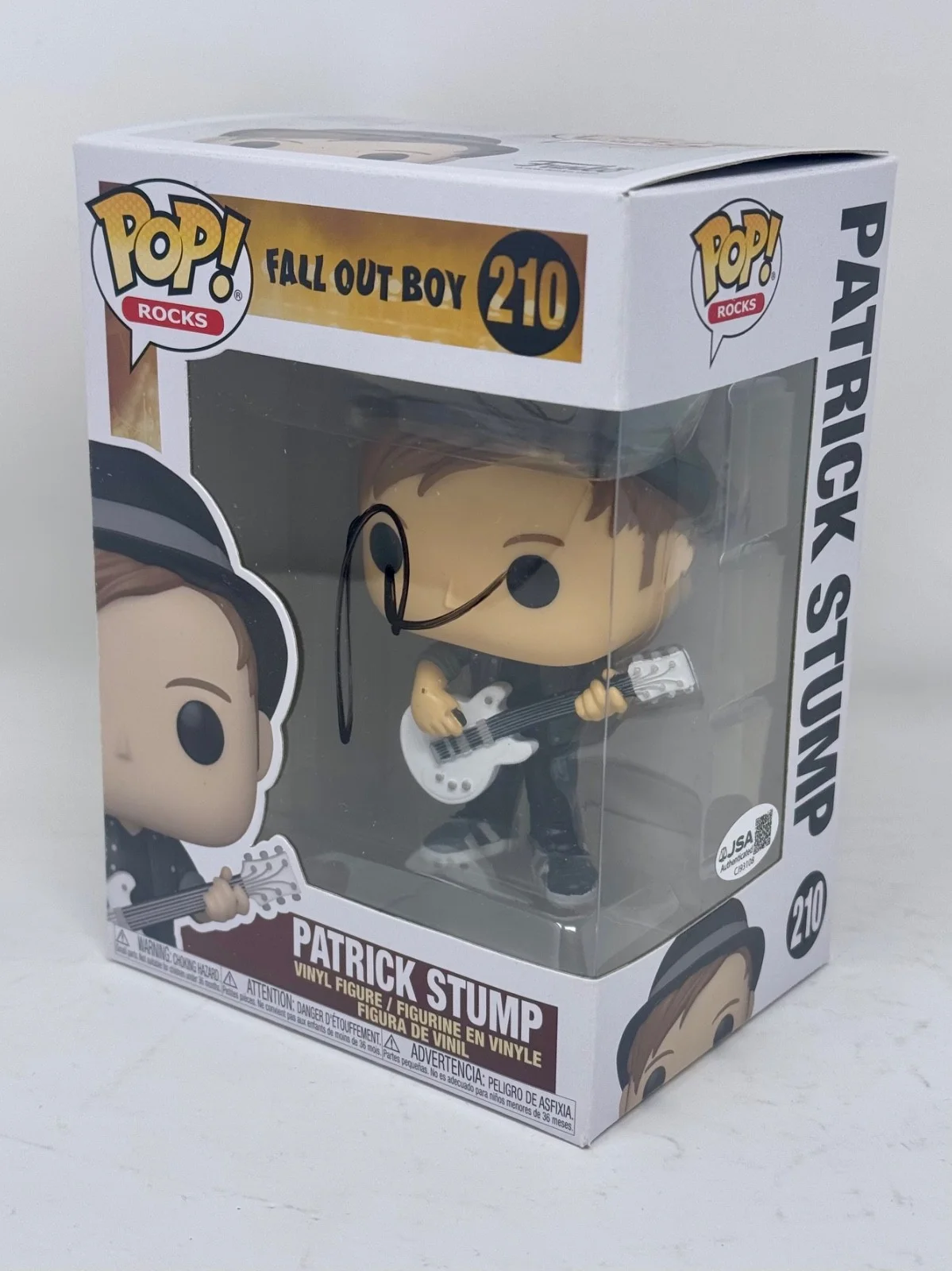 Patrick Stump Signed Autograph Fall Out Boy Funko Pop Rocks #210 Figure JSA COA, image 3