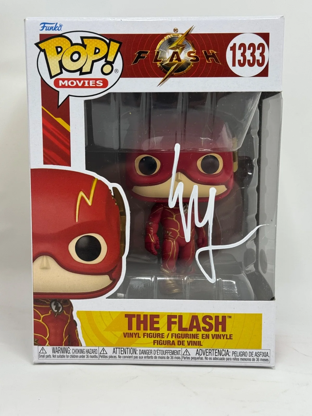 Ezra Miller — Ezra Miller Signed The Flash Funko Pop 1333 Autograph DC Justice League JSA COA, изображение 2