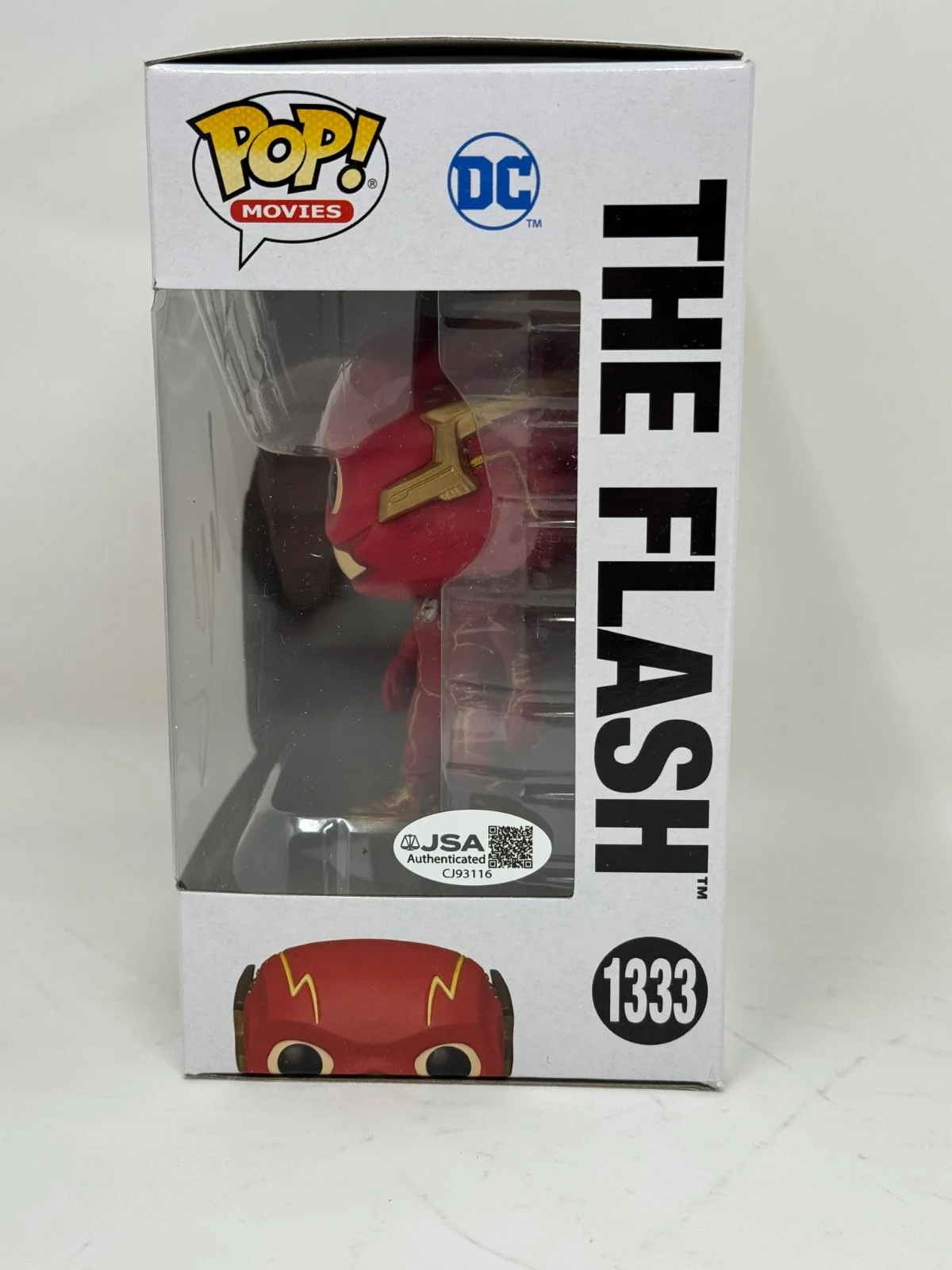 Ezra Miller — Ezra Miller Signed The Flash Funko Pop 1333 Autograph DC Justice League JSA COA, изображение 3