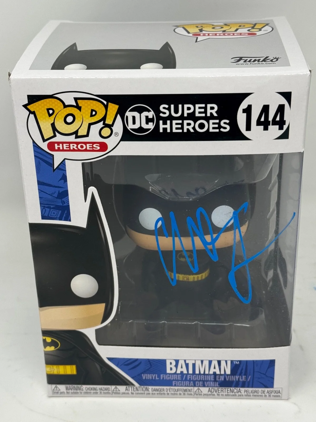 Christian Bale — Christian Bale Signed Batman Funko Pop 144 The Dark Knight Autograph Beckett COA, изображение 3