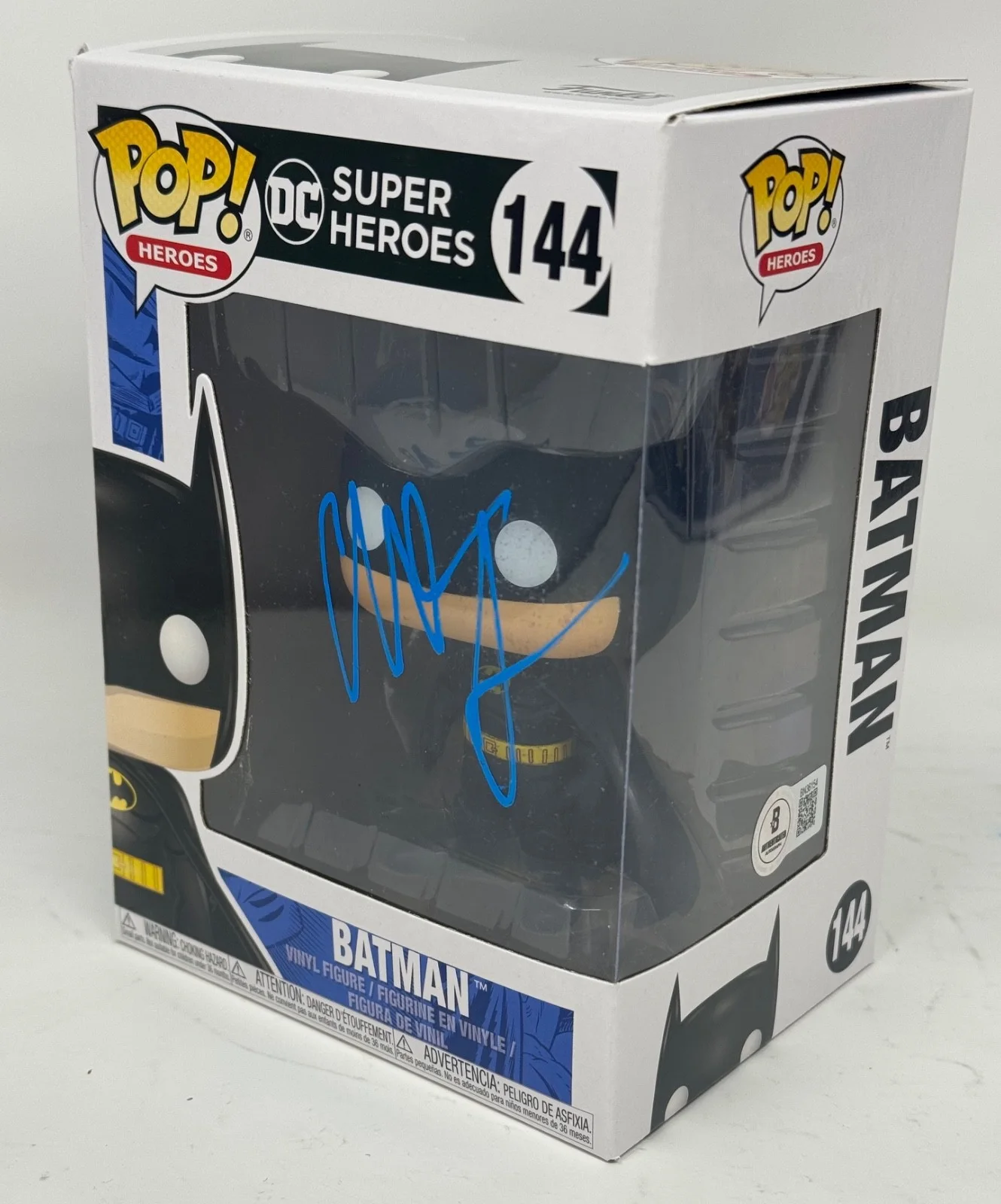 Christian Bale — Christian Bale Signed Batman Funko Pop 144 The Dark Knight Autograph Beckett COA, изображение 4