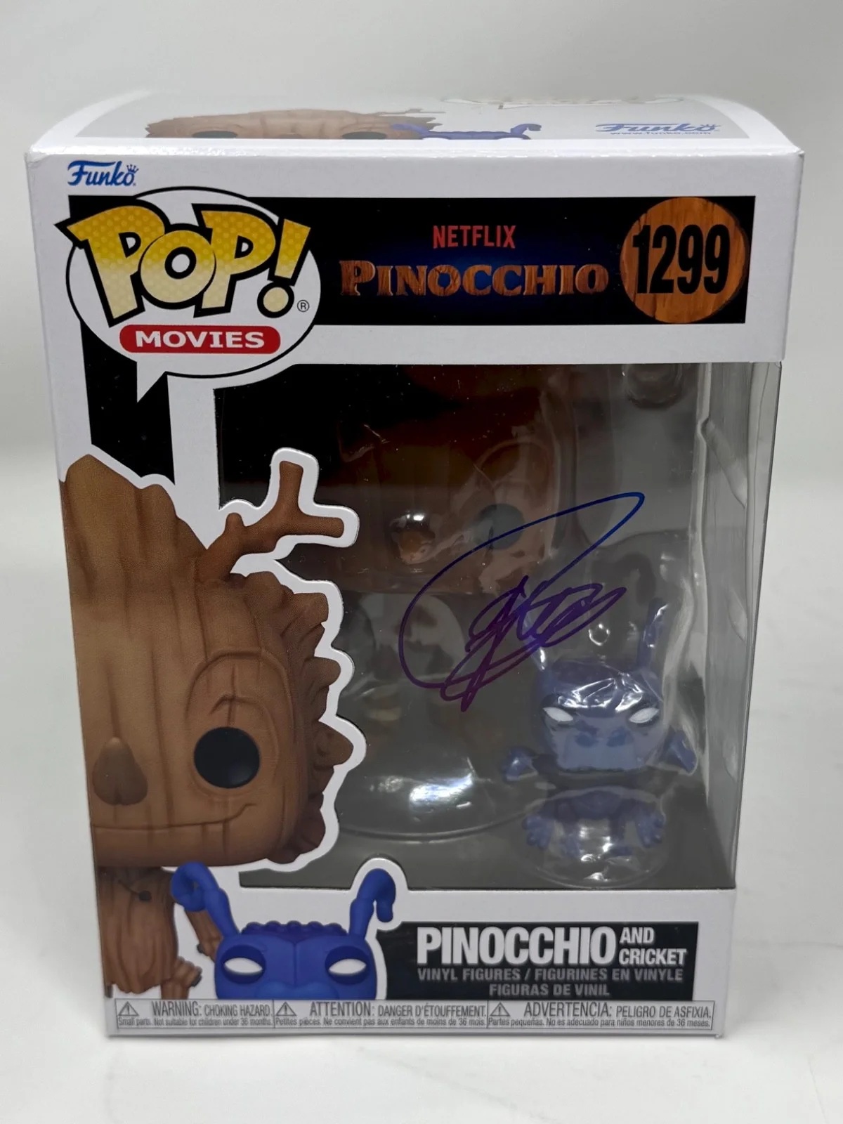 Gregory Mann — Gregory Mann Signed Guillermo Del Toro's Pinocchio Funko Pop 1299 Beckett COA, изображение 2