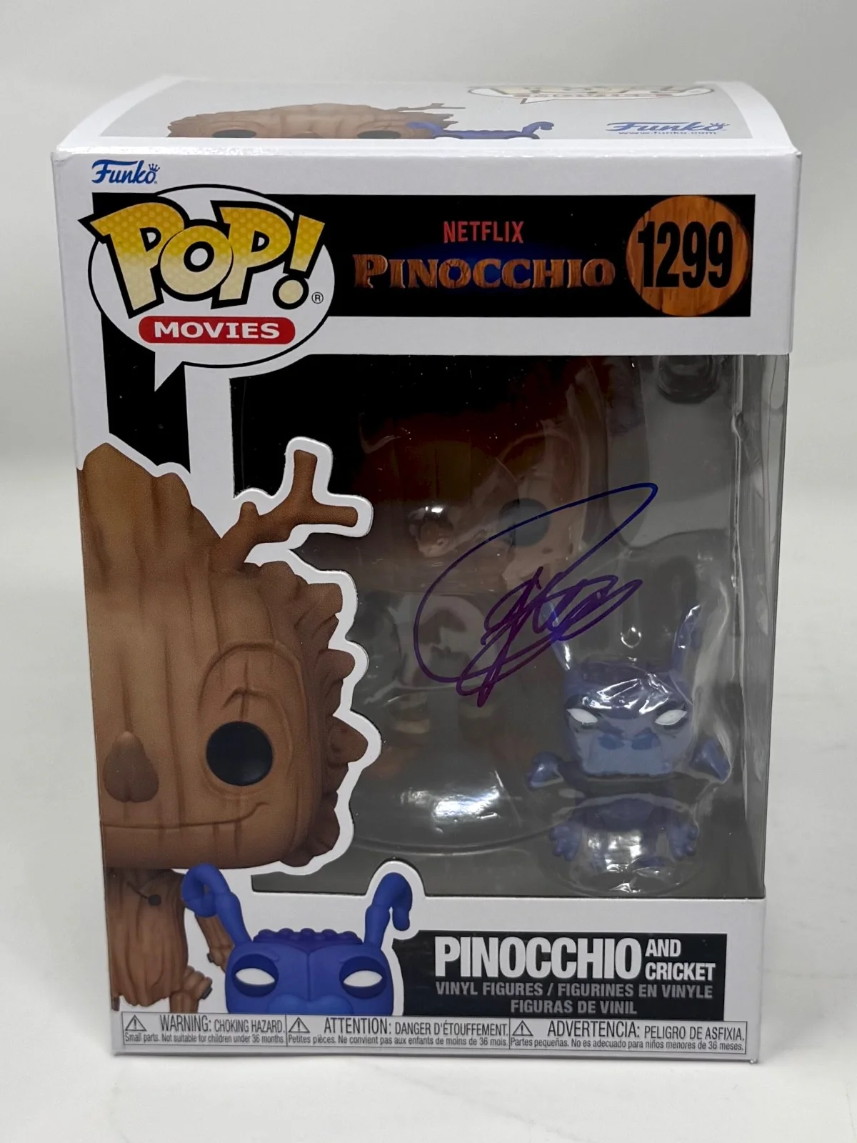 Gregory Mann — Gregory Mann Signed Guillermo Del Toro's Pinocchio Funko Pop 1299 Beckett COA, изображение 3