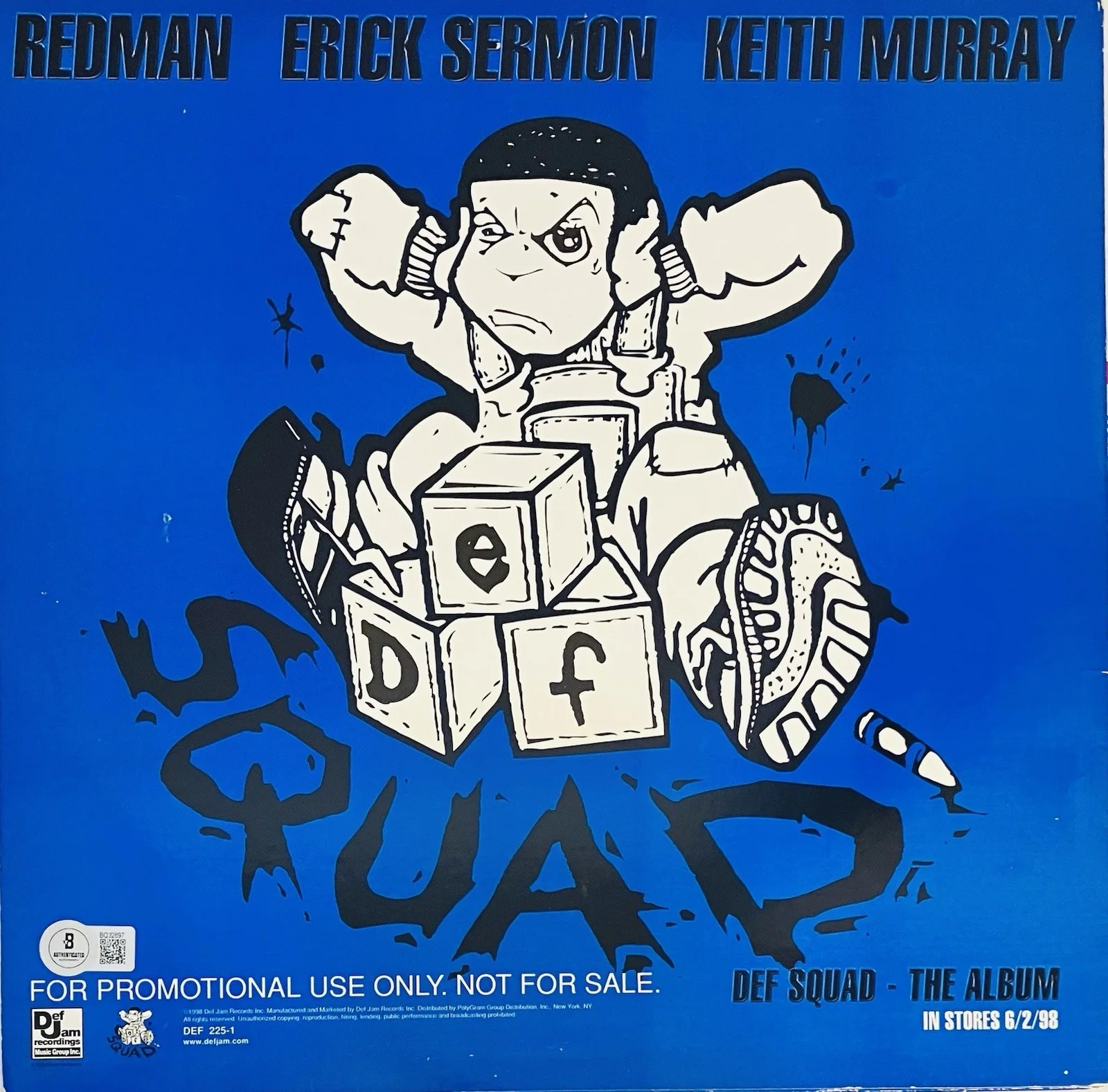 DEF SQUAD Autographed Signed Vinyl Single Redman/Keith Murray/Erick Sermon BAS, image 5