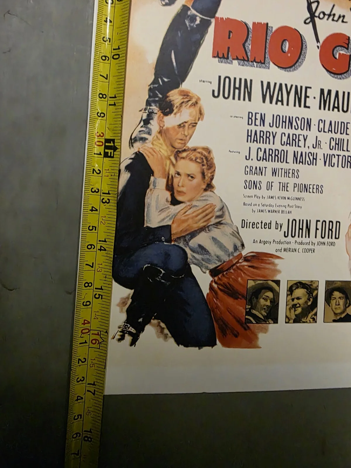 VINTAGE HARRY CAREY JR. RIO GRANDE POSTER JOHN WAYNE, image 5