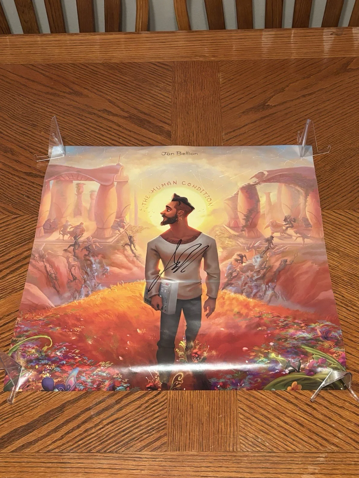 Jon Bellion signed auto THE HUMAN CONDITION 18x18 Poster, image 2