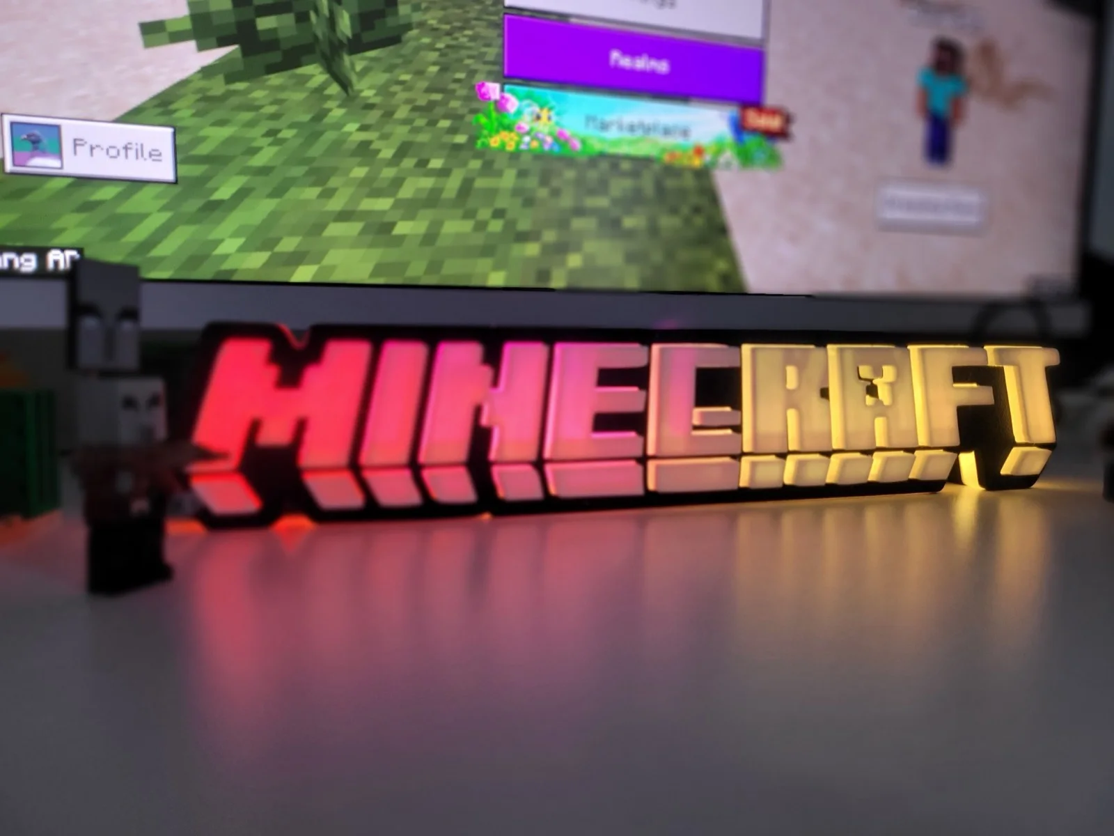 Minecraft LED Light Up Sign RGB Lightbox, image 4