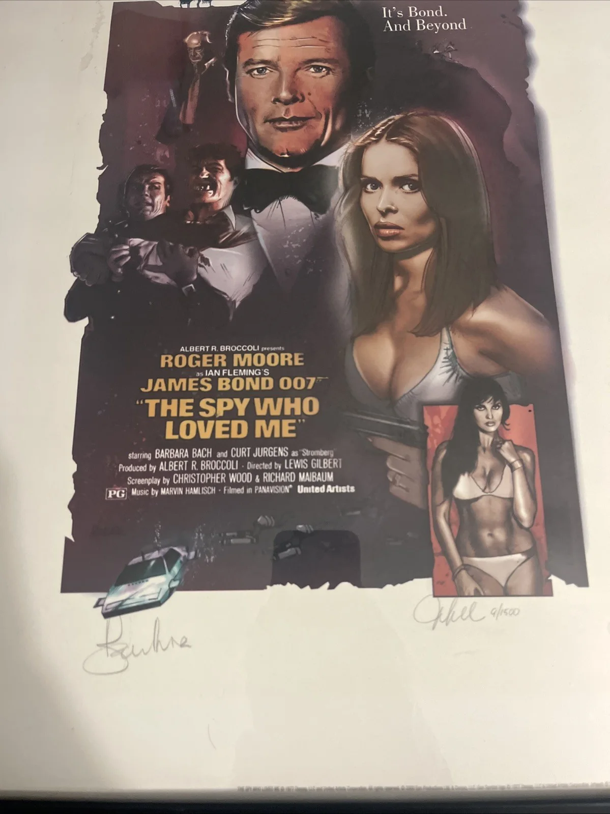 Roger Moore — Signed Roger Moore James Bond OO7 “The Spy Who Loved Me” Frame & Signed Artist, изображение 3