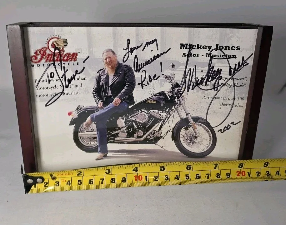 Mickey Jones — Mickey Jones Autographed Signed Card Photo Indian Motorcycle, изображение 2
