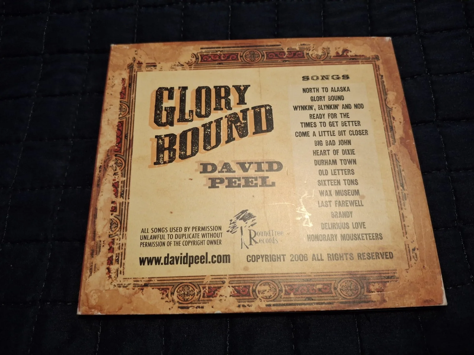 Signed David Peel Autograph CD Glory Bound Country Star, image 2