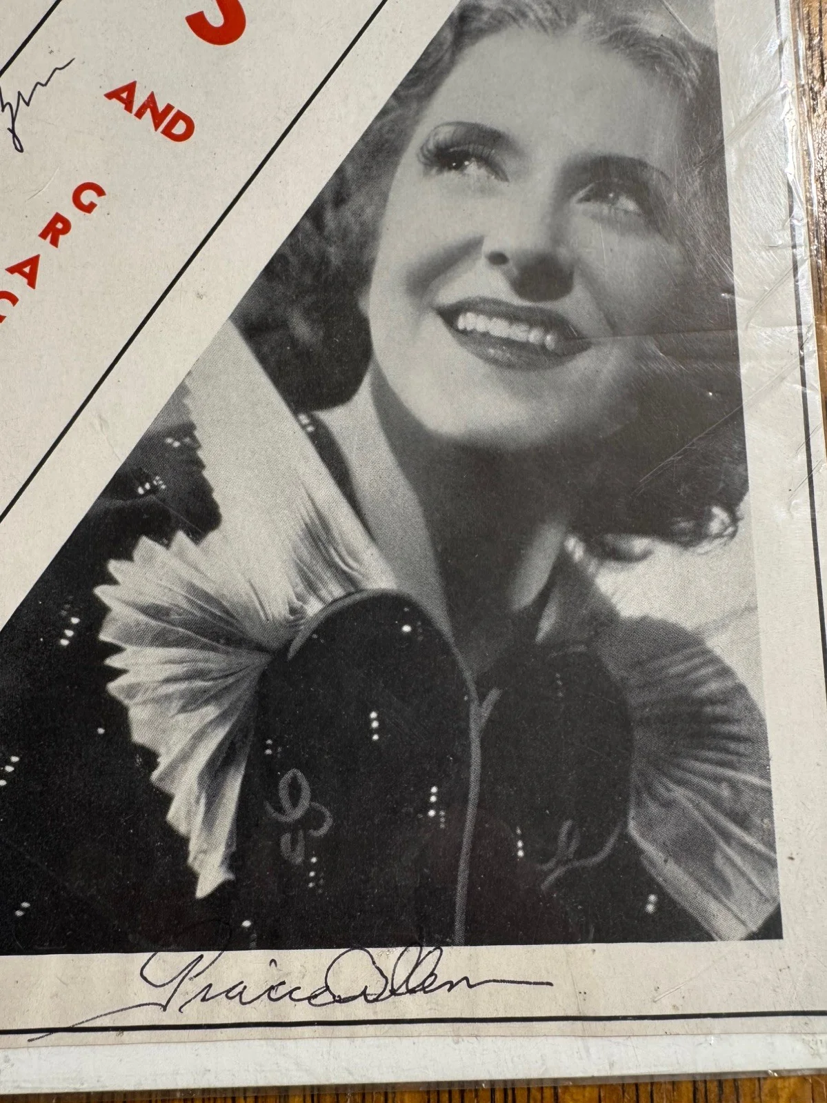 George Burns — GEORGE BURNS & Gracie Allen Original Autographed SIGNED Program-Authentic, image 2