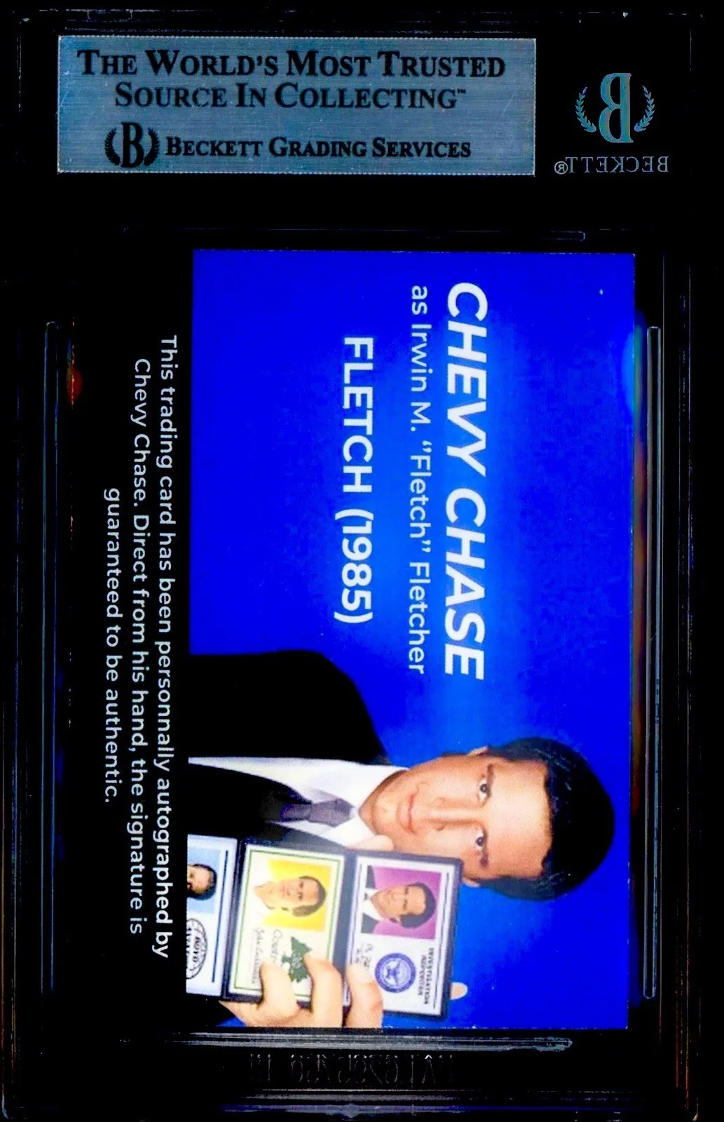 Chevy Chase — Chevy Chase Signed 1985 Star Custom Trading Card Fletch Movie Beckett Certified, изображение 2