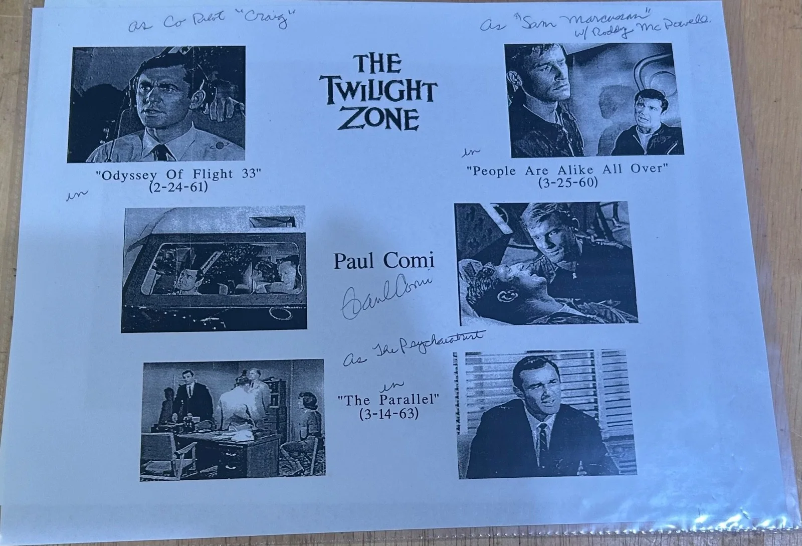 Paul Comi — PAUL COMI 🔥 IP Autograph Photo Twilight Zone 🔥 People Alike All Over 🔥, изображение 2