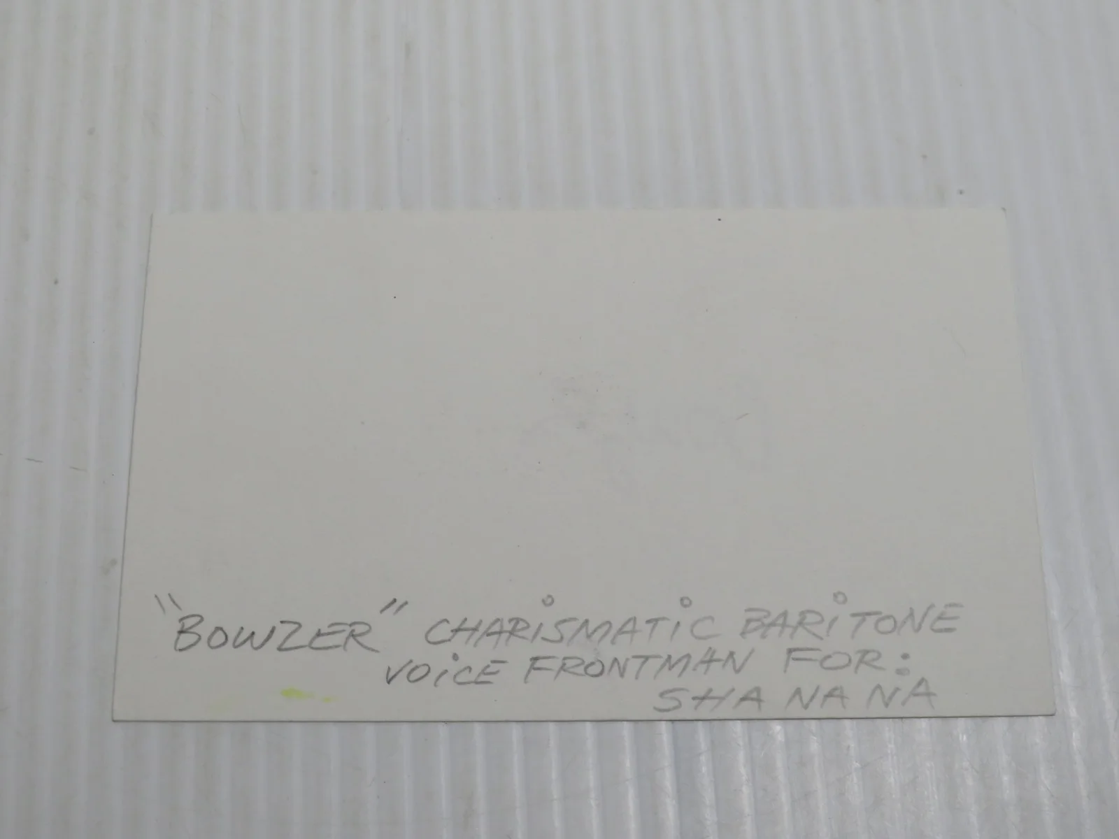 Signed Bowzer Sha Na Na Baritone Voice Frontman Doo Wop Rock Group Index Card, image 2