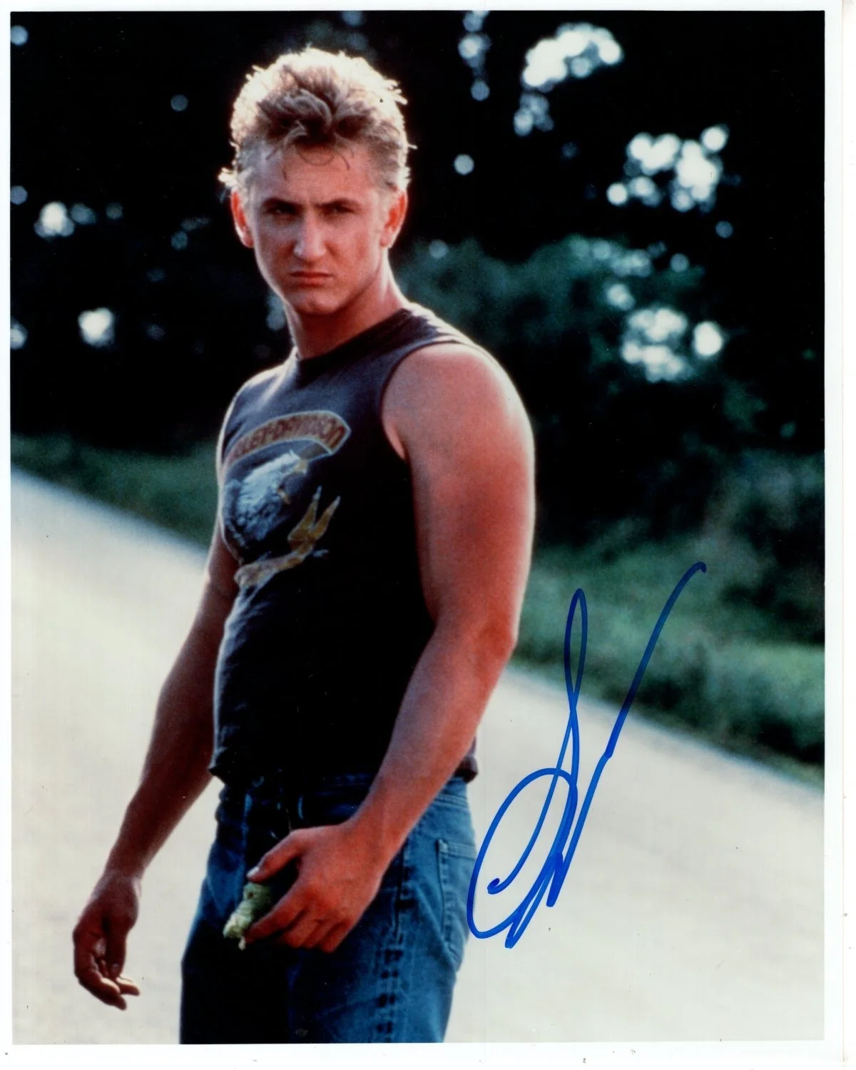 Sean Penn — Sean Penn signed autographed 8x10 Harley Davidson T-Shirt photograph COA
