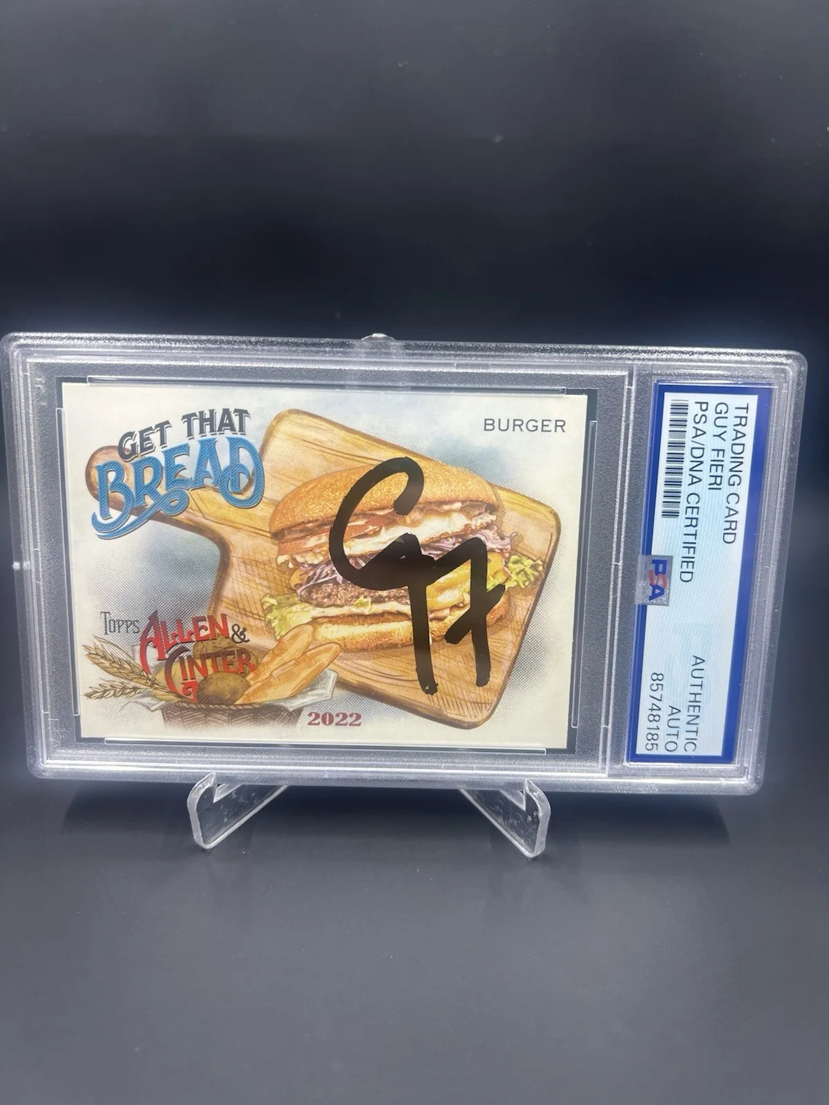 Guy Fieri — Guy Fieri Signed 2022 Topps Allen & Ginter Get That Bread Burger IP Auto PSA/DNA