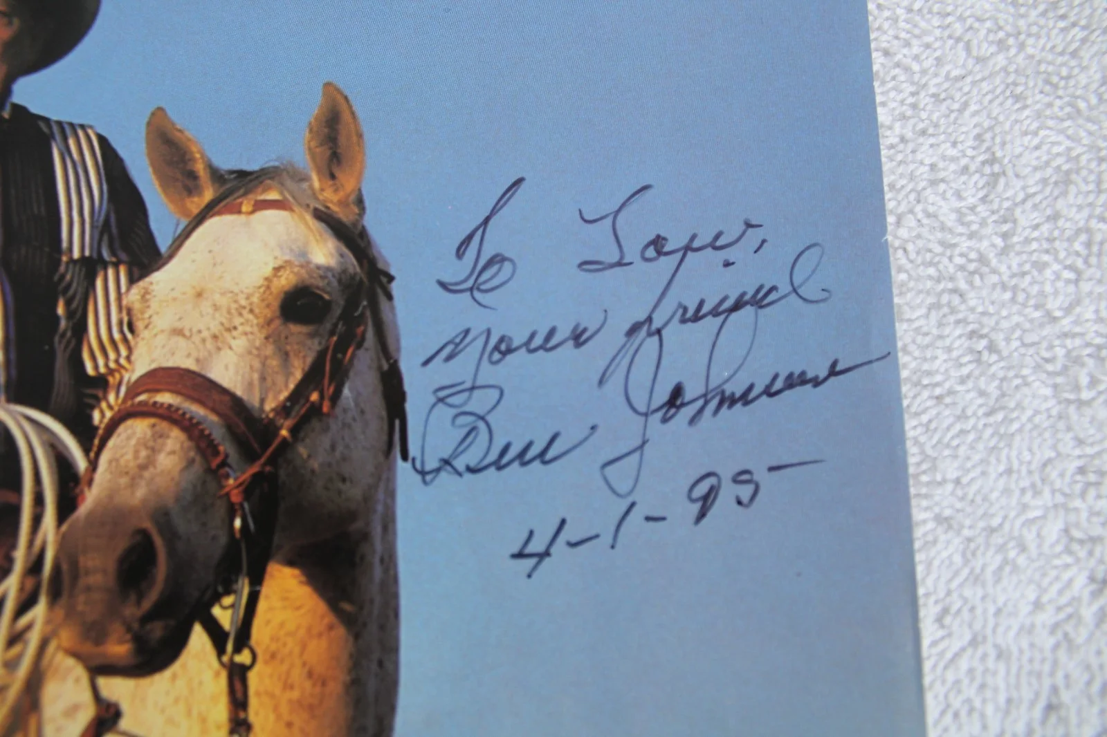 Ben Johnson — Ben Johnson Roper Apparel 1993 8 x 10 Color Advertising Promotion Photo Signed, изображение 2