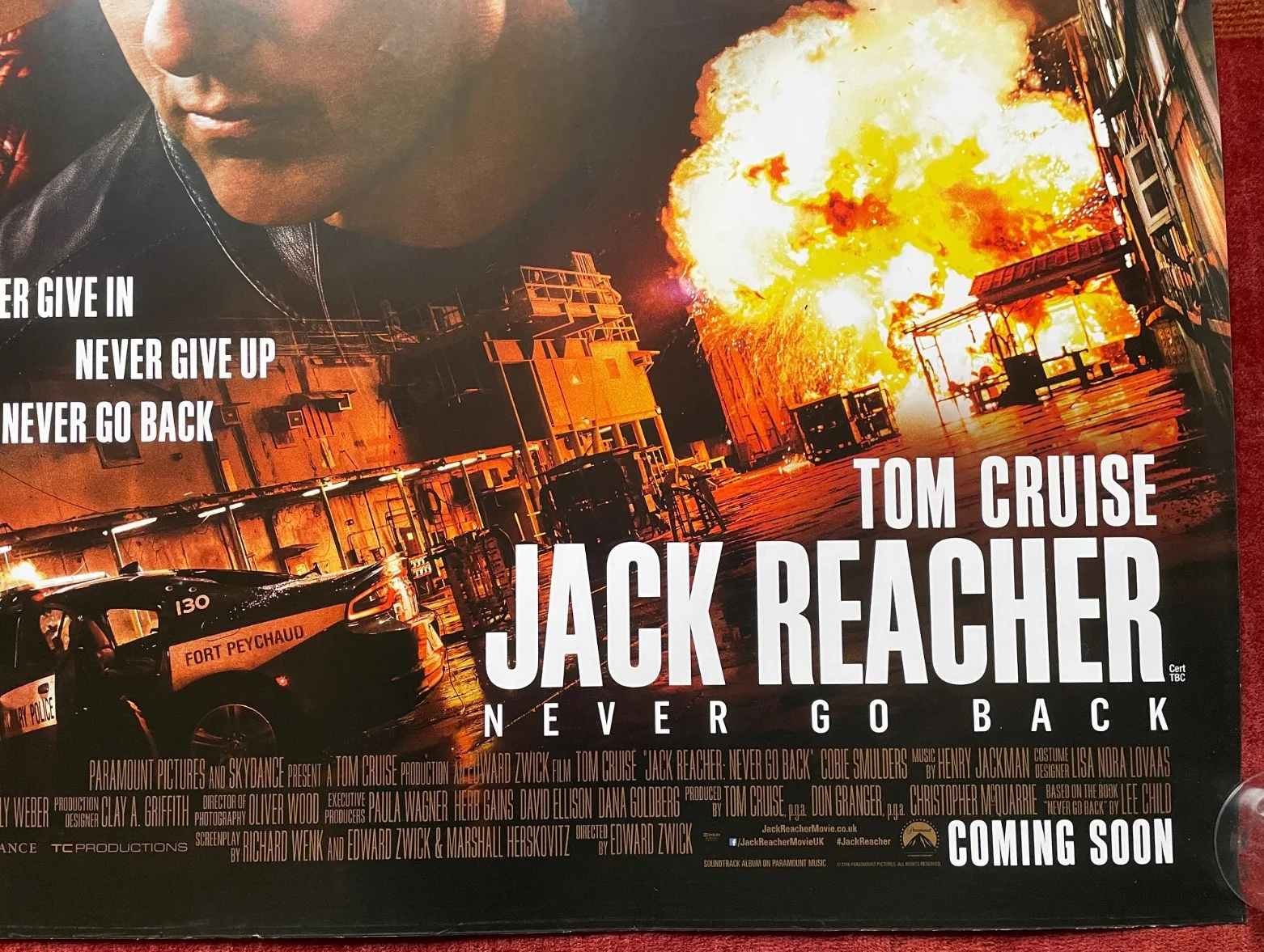 JACK REACHER: NEVER GO BACK (2016) Original UK Quad Movie Poster Tom Cruise, изображение 5