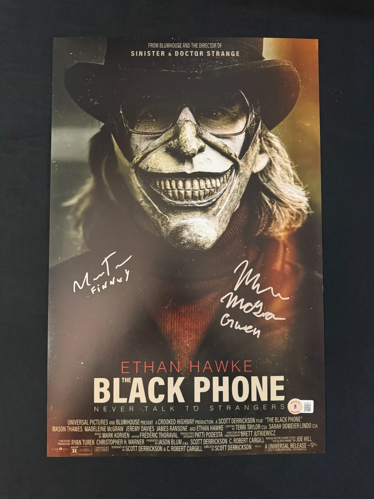 Mason Thames & Madeleine McGraw — The Black Phone signed 11x17 photo Mason Thames & Madeleine McGraw W/Beckett COA
