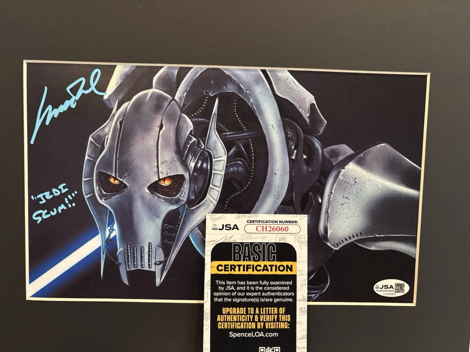 Matthew Wood — Star Wars Episode III Matthew Wood Autograph General Grevious Remarked JSA COA D, изображение 3