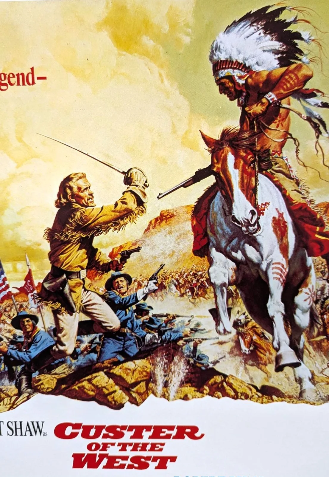 CUSTER OF THE WEST (1967)-CINERAMA - RYAN/SHAW - US WINDOW CARD - MINT UNUSED, image 3