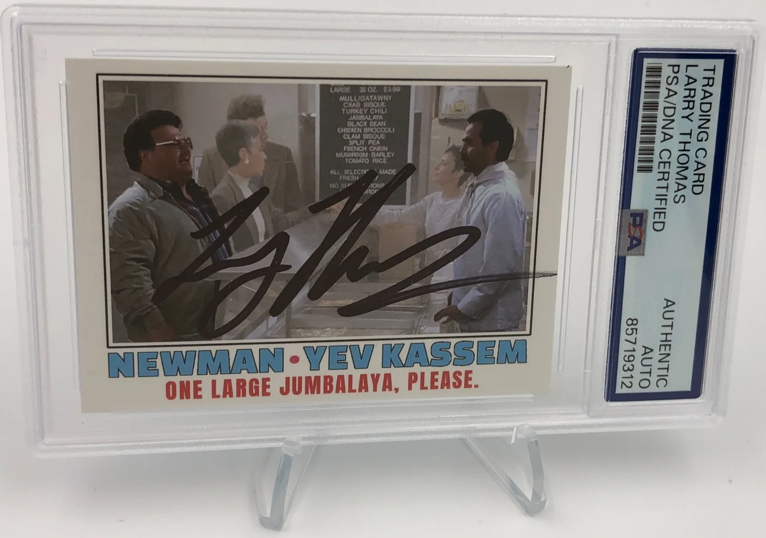 LARRY THOMAS — LARRY THOMAS PSA AUTO Signed Authentic Custom Card SEINFELD as "THE SOUP NAZI"