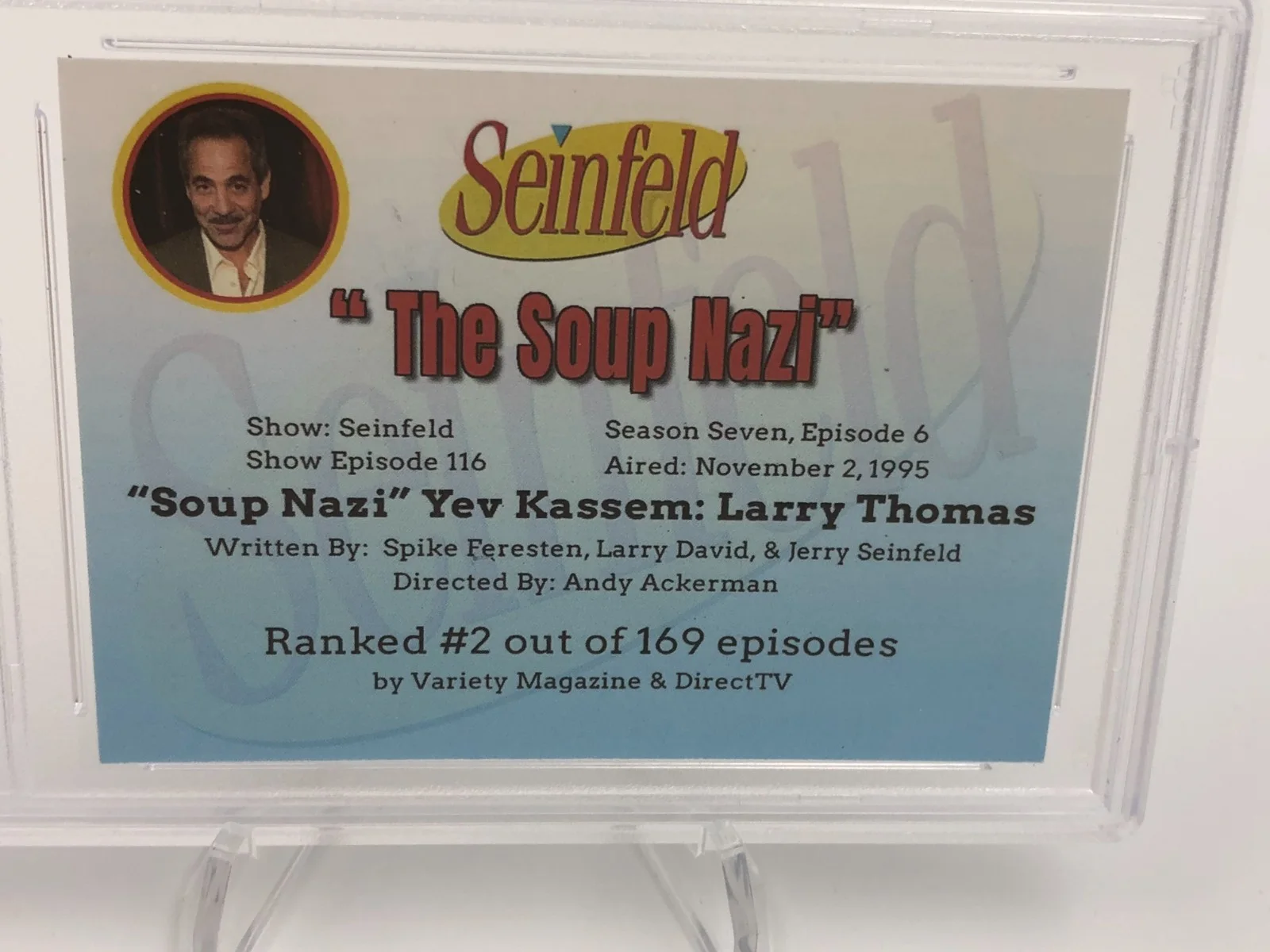 LARRY THOMAS — LARRY THOMAS PSA AUTO Signed Authentic Custom Card SEINFELD as "THE SOUP NAZI", image 4