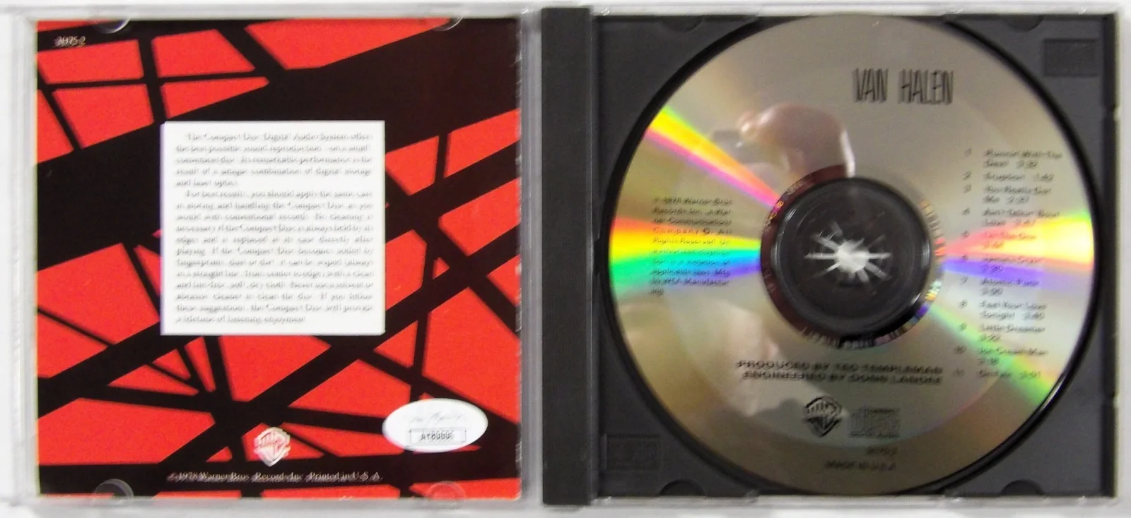 Michael Anthony Van Halen Signed CD Cover Booklet JSA Authenticated, изображение 2