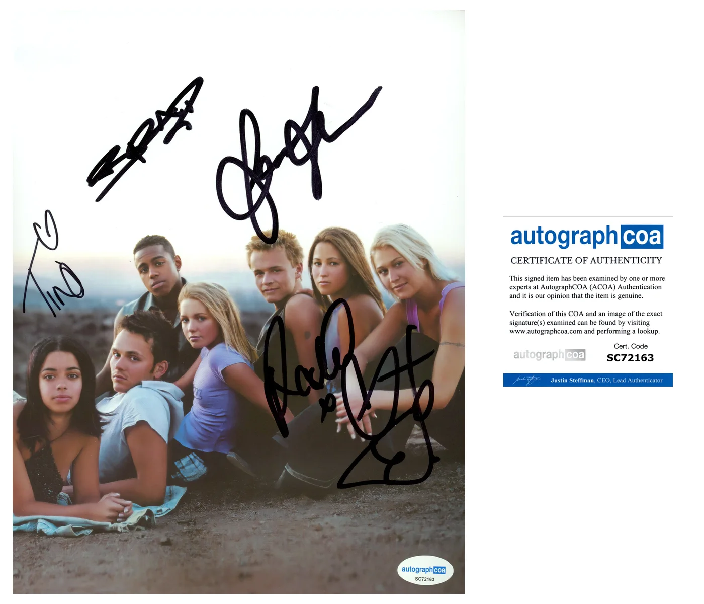 S CLUB 7 - Rachel Steven, Tina Barrett, Jo O'Meara, Jon Lee — S CLUB 7 signed 8x10 Photo d PROOF by Rachel Stevens, Tina Barrett, +3 ACOA COA, изображение 4