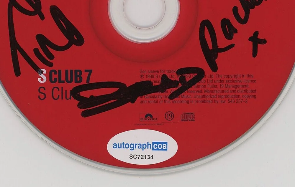 S Club 7 - RACHEL STEVENS, TINA BARRETT, JO O'MEARA, JON LEE — S CLUB 7 signed By 5 "S CLUB" CD b PROOF Rachel Stevens, Tina, +3 ACOA COA, image 5