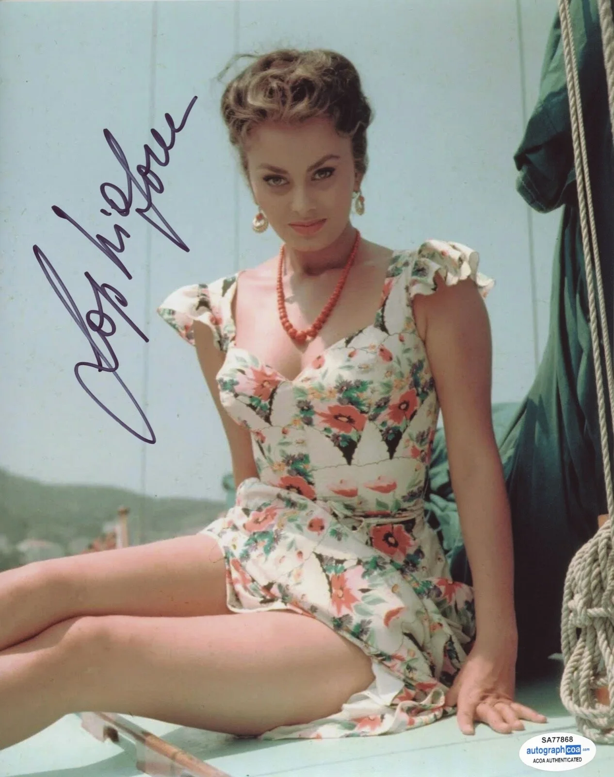 SOPHIA LOREN — Sophia Loren signed Autographed 8x10 Photo e TWO WOMEN Hot SEXY Actress ACOA COA, изображение 3