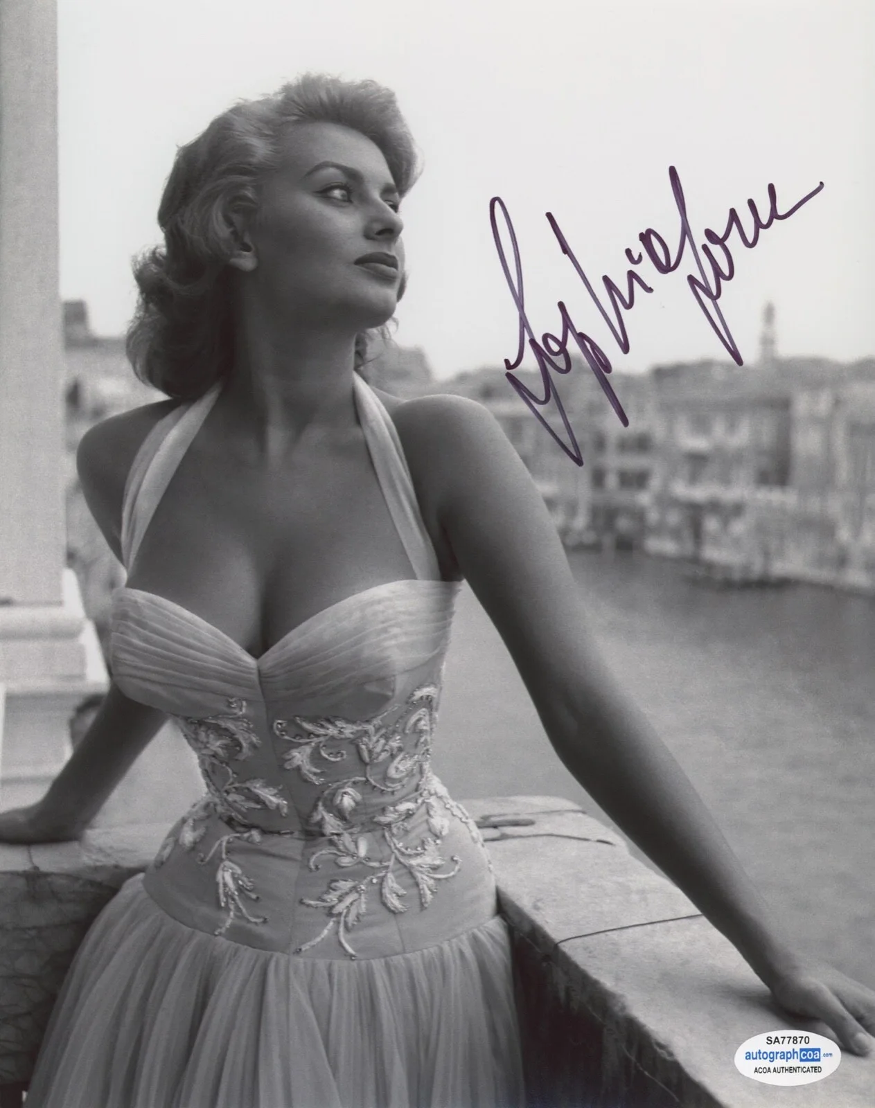 SOPHIA LOREN — Sophia Loren signed Autographed 8x10 Photo d TWO WOMEN Hot SEXY Actress ACOA COA, изображение 3