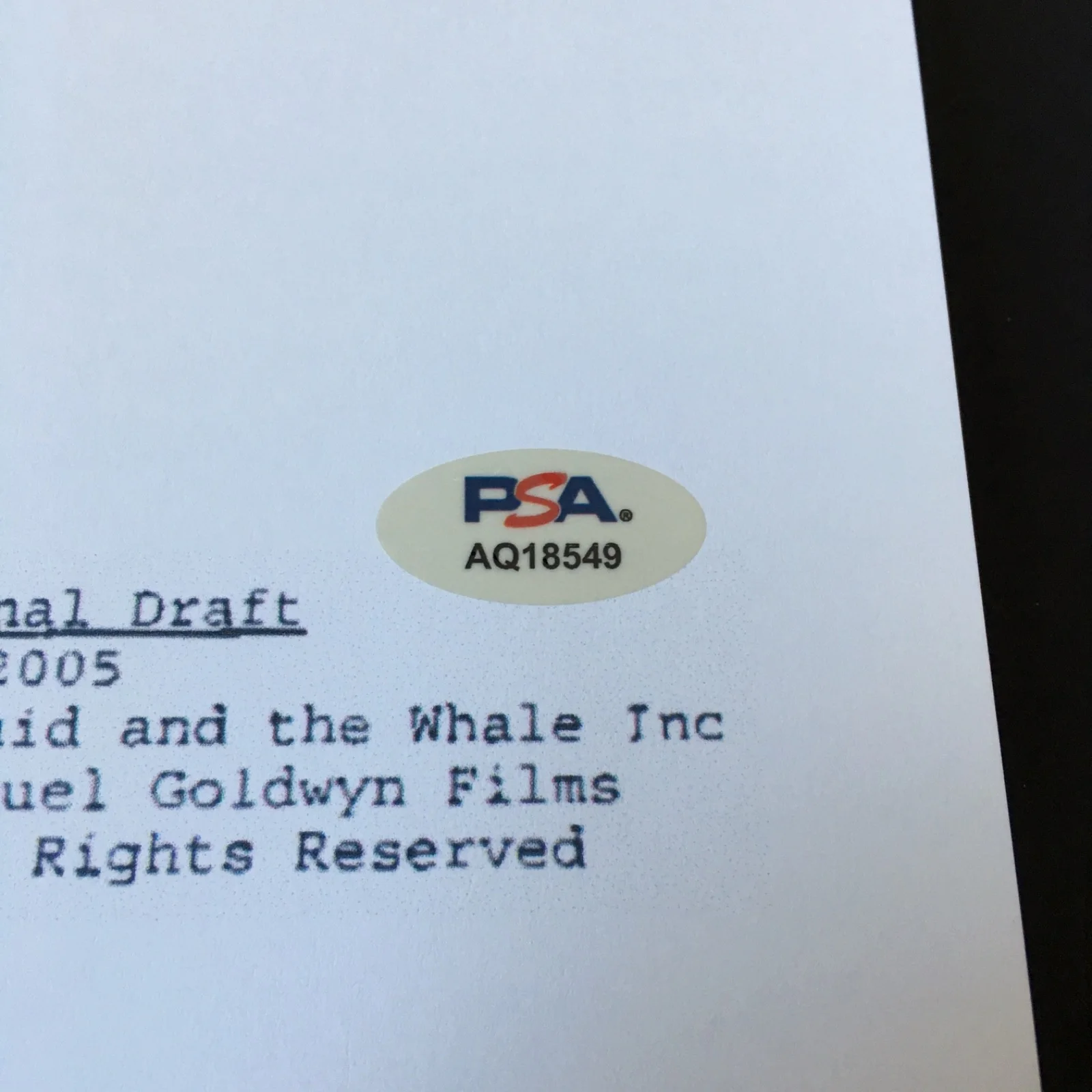 Noah Baumbach — NOAH BAUMBACH SIGNED FULL 98 PAGE THE SQUID AND THE WHALE MOVIE SCRIPT PSA, image 2
