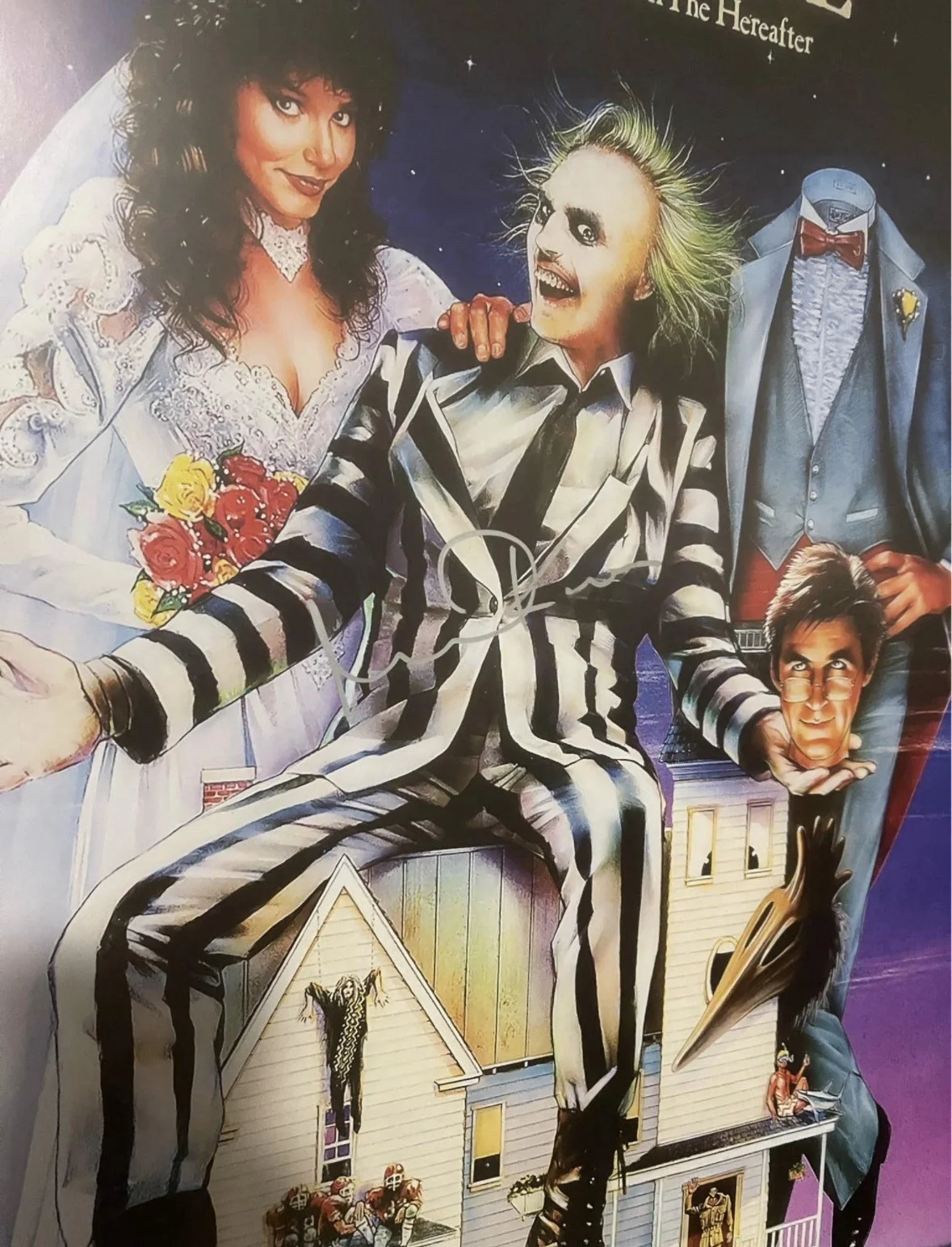 Michael Keaton — Michael Keaton Beetlejuice Autographed 36 X 24 Movie Poster w/ UV Filter Frame, image 2