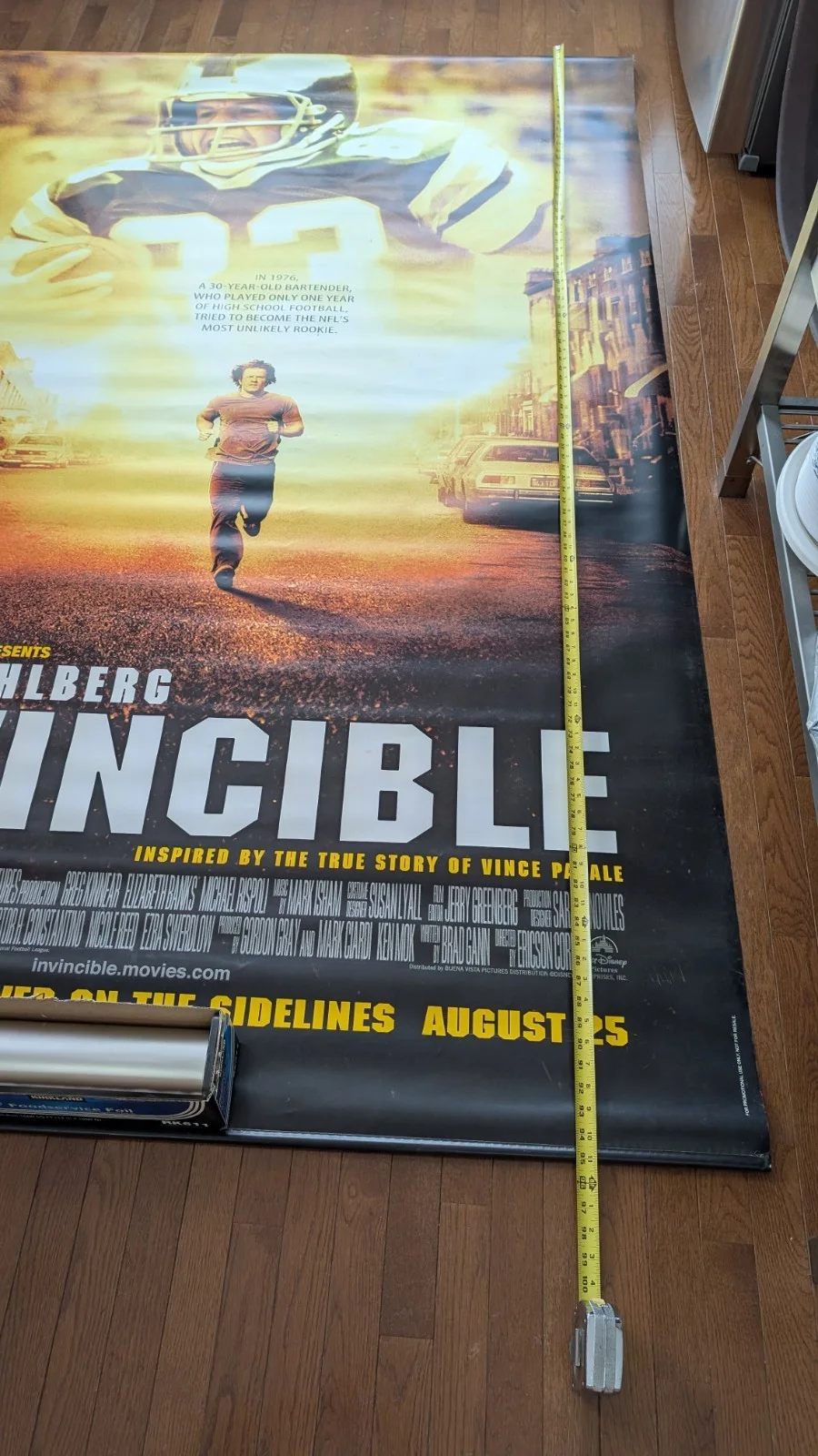 Mark Wahlberg, Vince Papale — Huge Canvas 2-Sided Mark Wahlberg Invincible 60" x 96" Promo Movie Poster, image 2