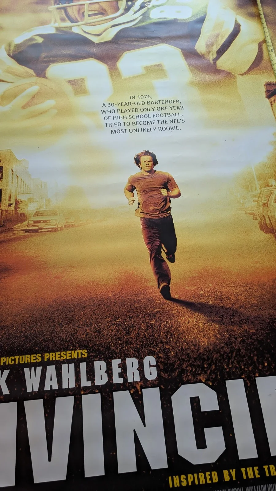 Mark Wahlberg, Vince Papale — Huge Canvas 2-Sided Mark Wahlberg Invincible 60" x 96" Promo Movie Poster, image 5