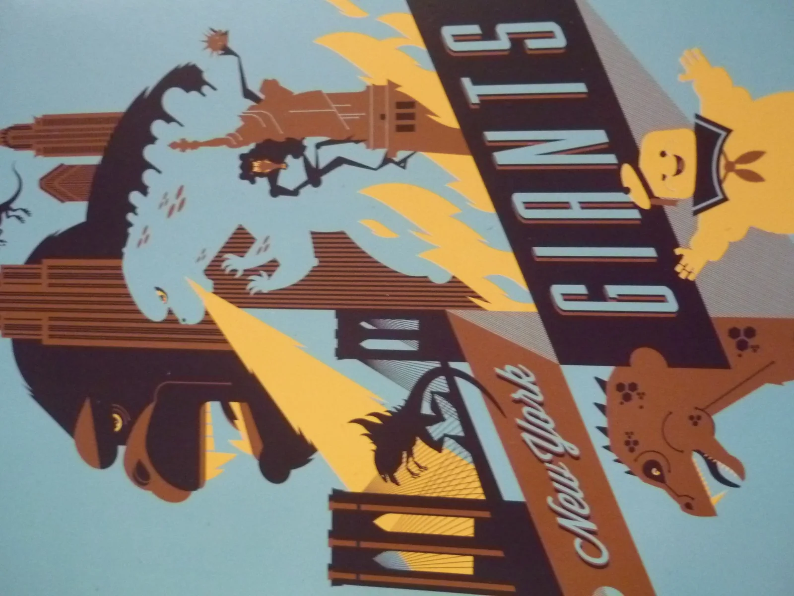 Framed mounted a4 inchs Poster Film new york giants godzilla kong ghostbusters, image 2