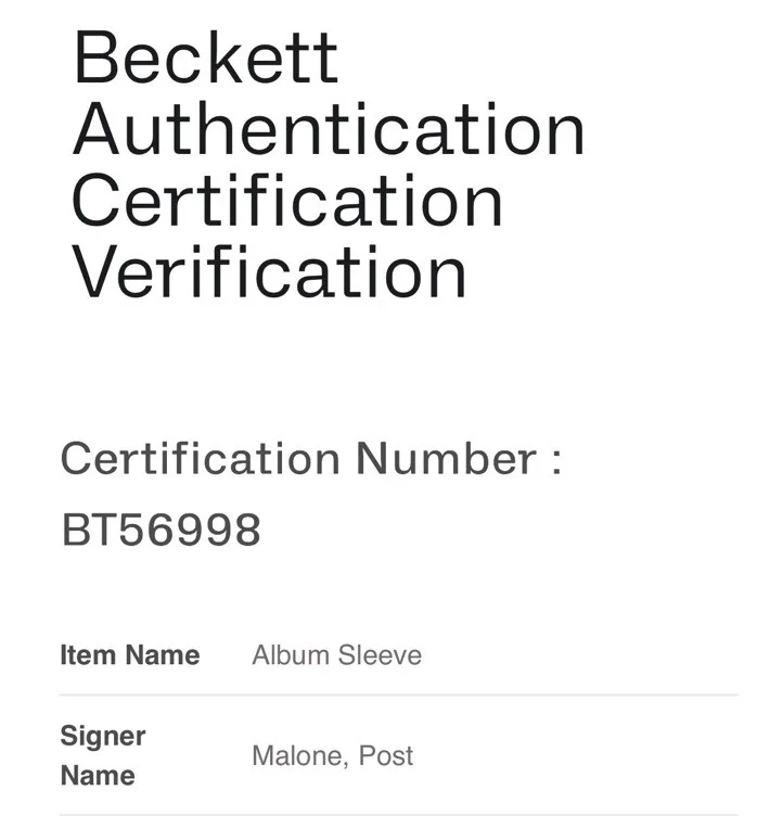 Post Malone Autographed/ Inscribed “F-1,000,000,000,000” F-1 Trillion Vinyl COA, изображение 5