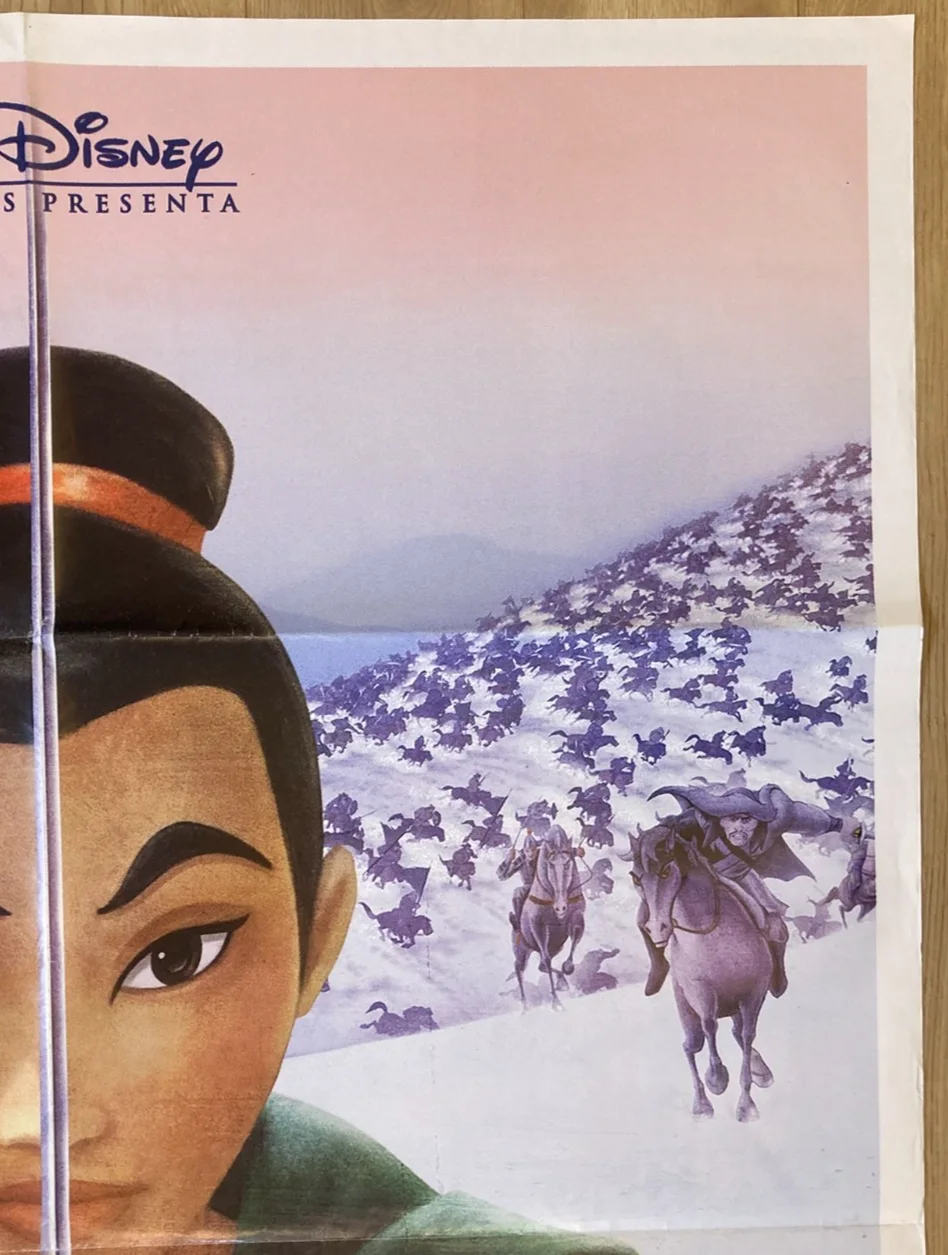 MULAN 1998 Original Cinema ITALIAN 2 Fogli Movie POSTER 39x55in Disney, изображение 3
