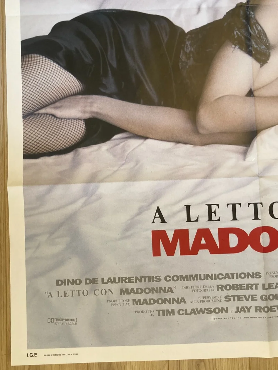 IN BED WITH MADONNA 1991 Original Cinema ITALIAN 2 Fogli Movie POSTER 39x55in, изображение 4