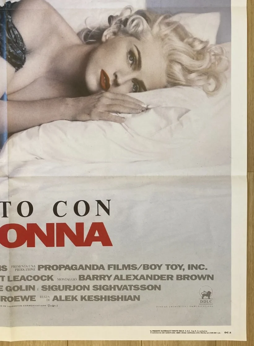 IN BED WITH MADONNA 1991 Original Cinema ITALIAN 2 Fogli Movie POSTER 39x55in, изображение 5