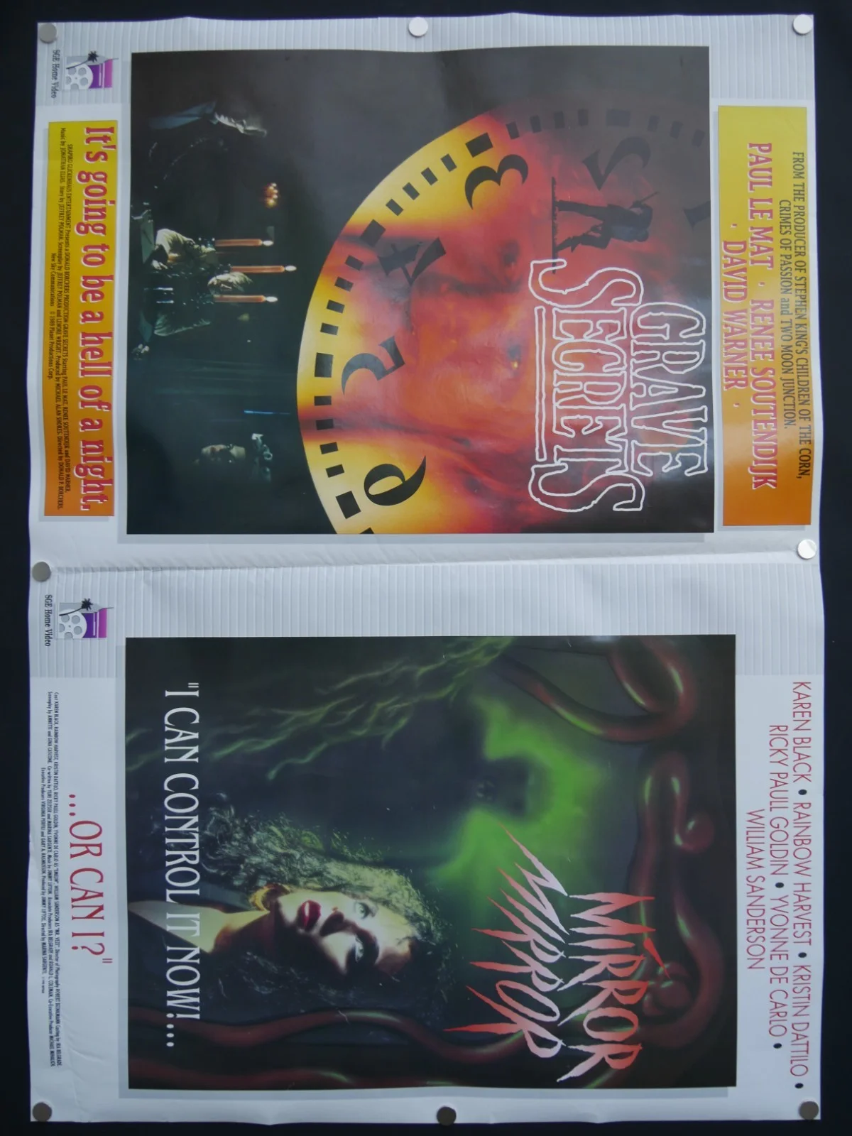 mirror mirror/grave secrets double sided uk video shop film poster, image 5