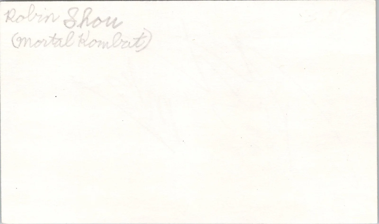 Robin Shou — Robin Shou Signed 3x5 Index Card Mortal Kombat Autographed, image 2