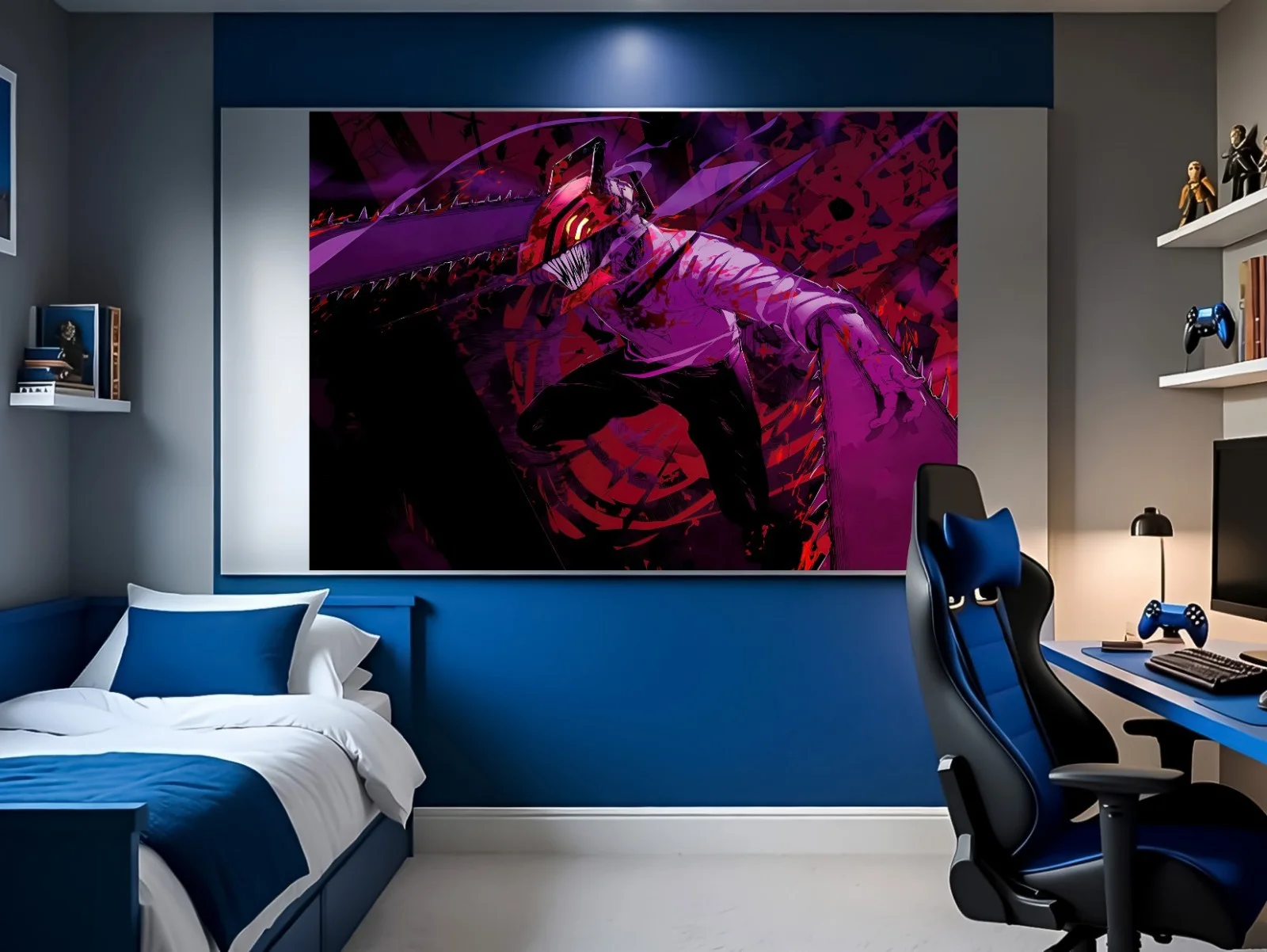 Large A0 A1 A2 A3 Chainsaw Man Yoru Japanese Anime Movie Wall Art Poster Mancave, изображение 5
