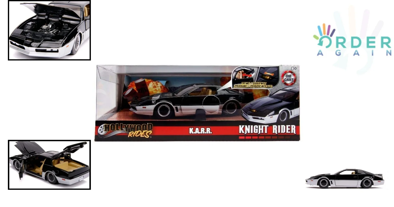 Knight Rider Diecast Car — Diecast 1:24 Pontiac Firebird Toy with Light-up Scanner for Collectors, image 2