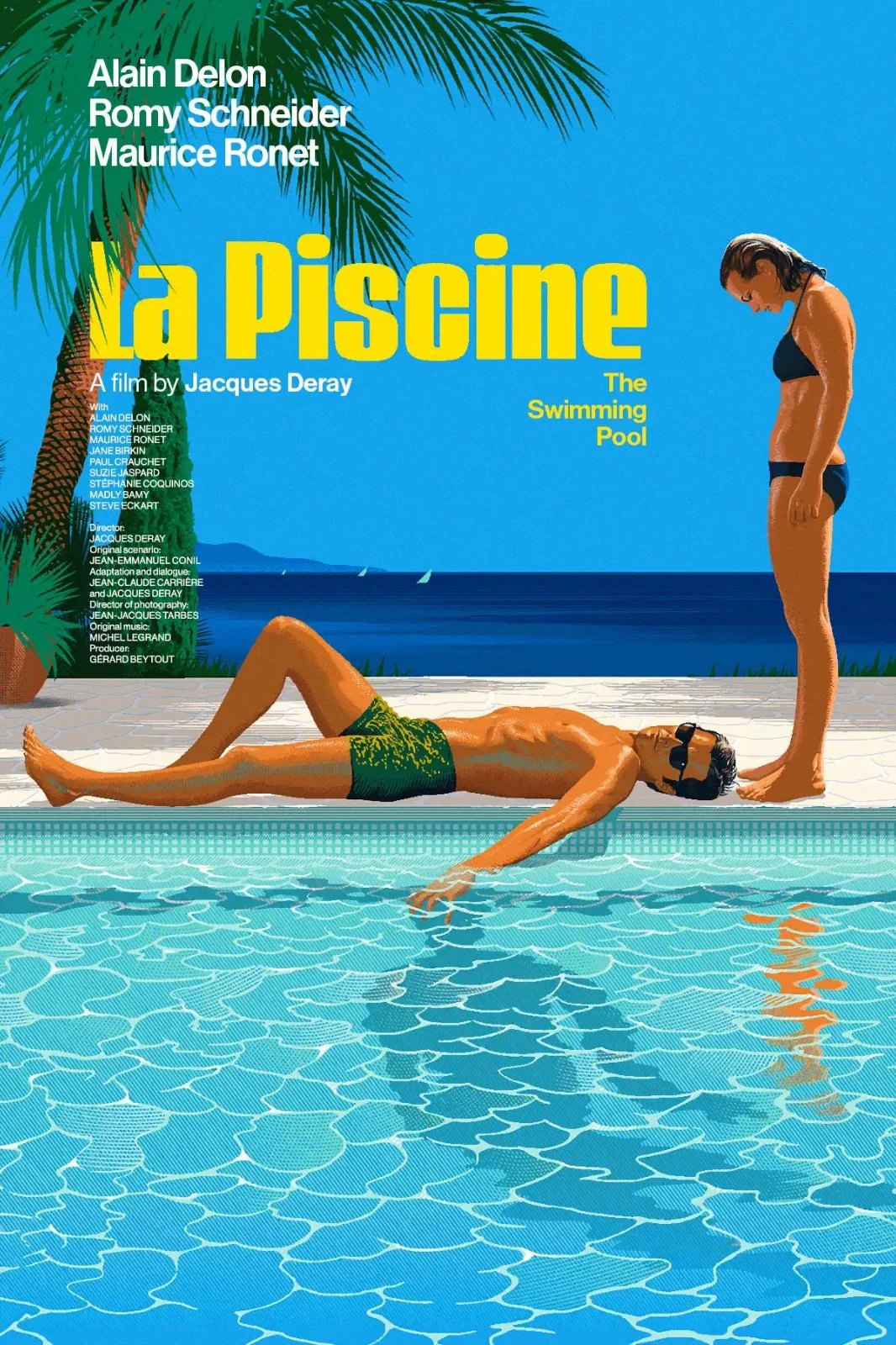 VINTAGE "La Piscine" 1969 Theatrical Film Poster Fine Art Modern Postcard, изображение 2